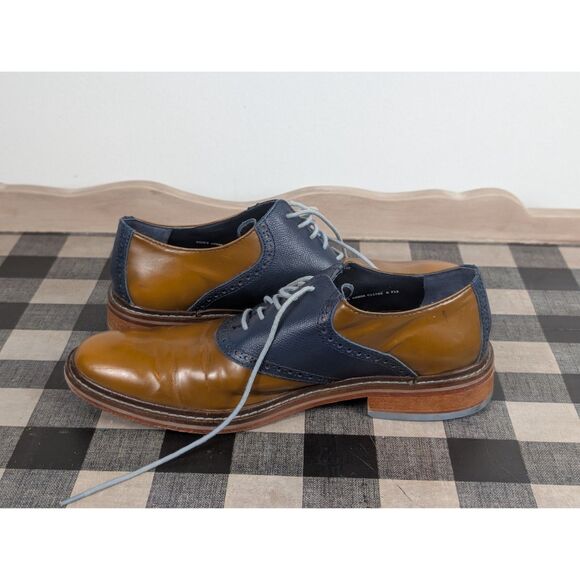 Cole Haan Casual Wing Tip Oxfords w/ Grip Bottom Tan/Blue Men's Size 10 1/2M - Picture 6 of 16